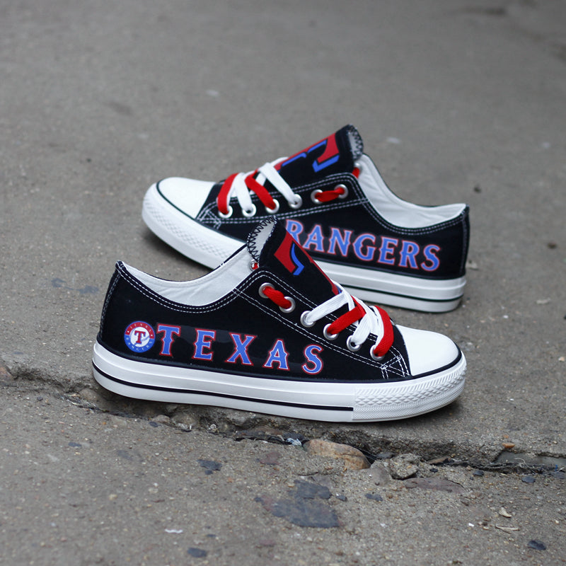 Texas Rangers Limited Print MLB Baseball Fans Low Top Canvas Shoes Sport Sneakers T-DJ178H