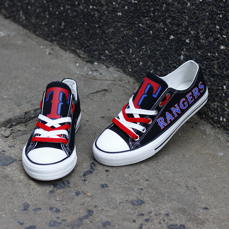 Texas Rangers Limited Print MLB Baseball Fans Low Top Canvas Shoes Sport Sneakers T-DJ178H