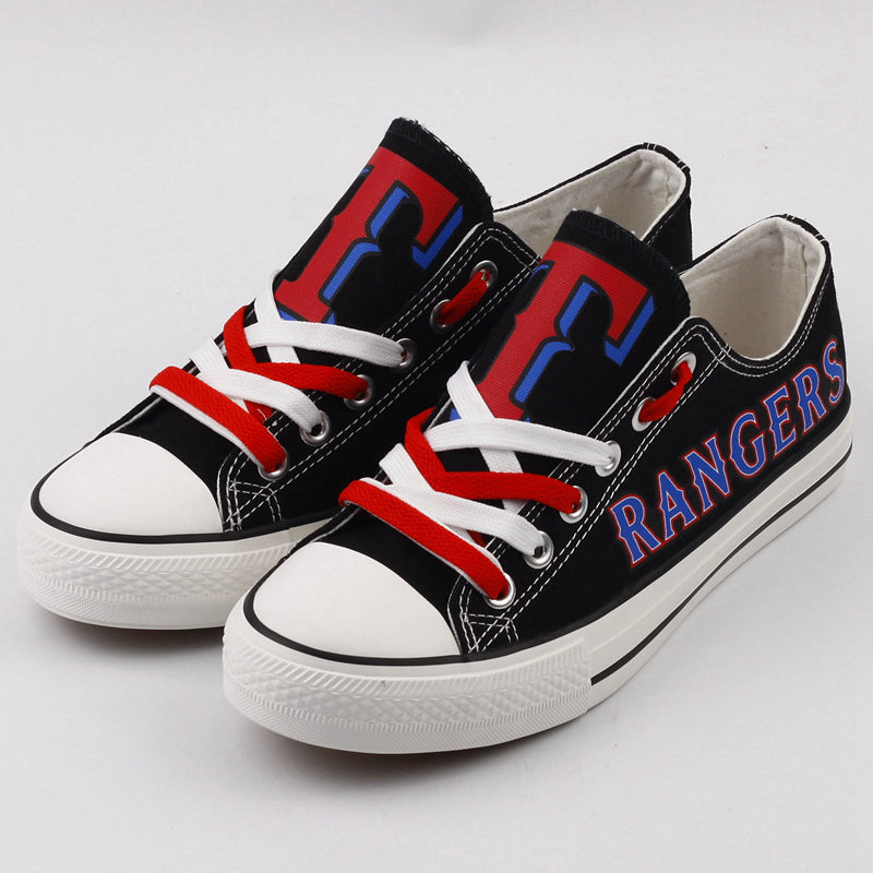 Texas Rangers Limited Print MLB Baseball Fans Low Top Canvas Shoes Sport Sneakers T-DJ178H