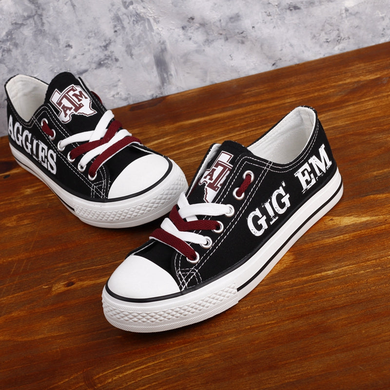 Texas A&M Aggies Limited Print NCAA College Students Low Top Canvas Shoes Sport Sneakers 1