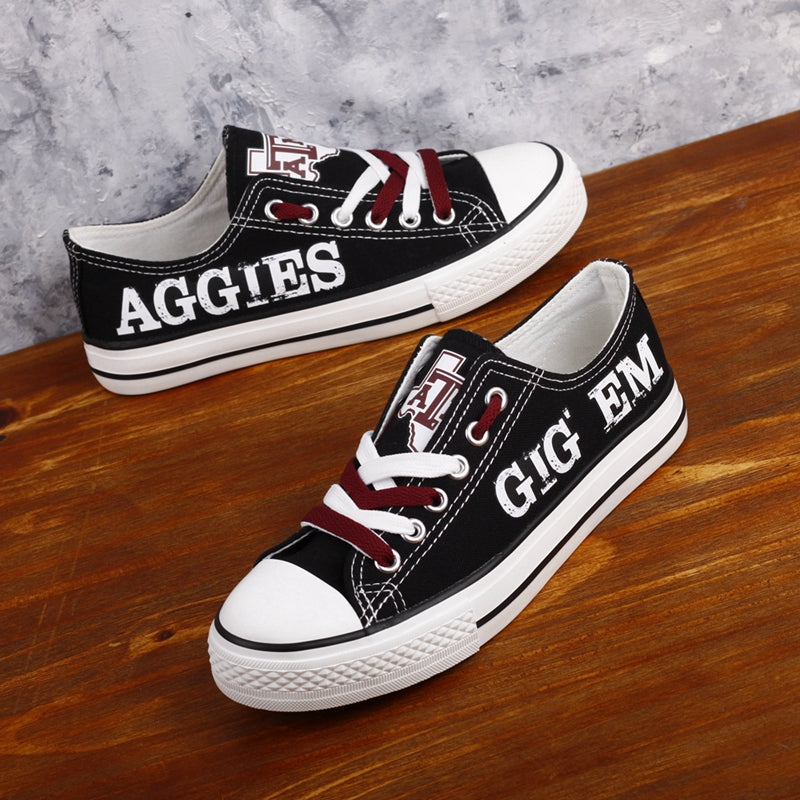 Texas A&M Aggies Limited Print NCAA College Students Low Top Canvas Shoes Sport Sneakers 1