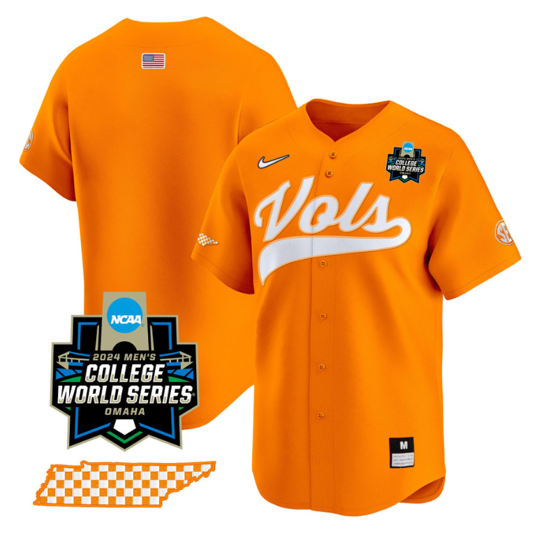 Tennessee Volunteers Team Jersey 2024 College World Series Vapor Premier Limited NCAA Baseball Stitched Orange