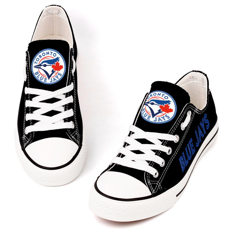Toronto Blue Jays Limited Print MLB Baseball Fans Low Top Canvas Shoes Sport Sneakers T-DJ121H