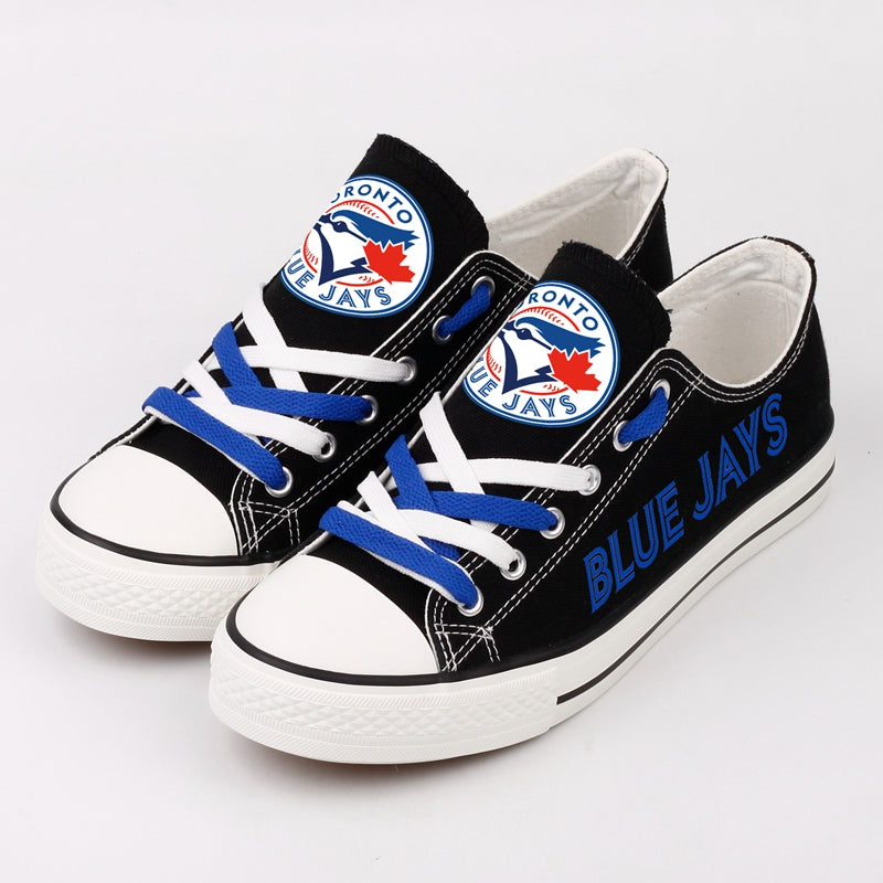 Toronto Blue Jays Limited Print MLB Baseball Fans Low Top Canvas Shoes Sport Sneakers T-DJ121H