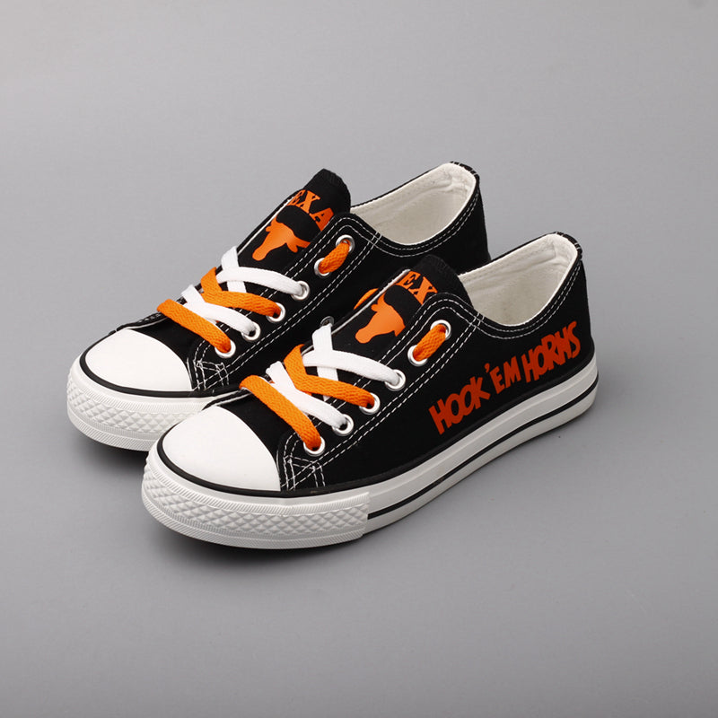 Texas Longhorns Limited Print NCAA College Students Low Top Canvas Shoes Sport Sneakers