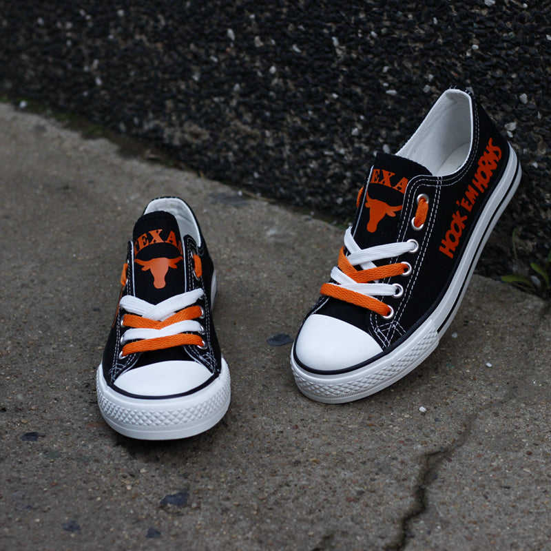 Texas Longhorns Limited Print NCAA College Students Low Top Canvas Shoes Sport Sneakers