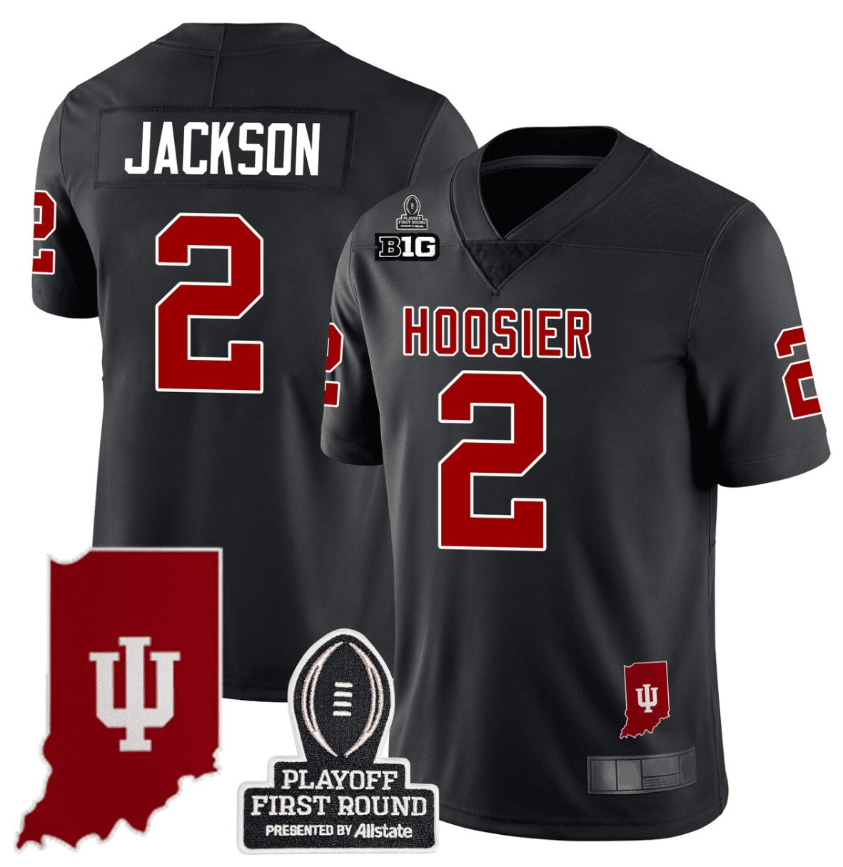 Tayven Jackson Jersey #2 Indiana Hoosiers CFP First Round Patch Football Black