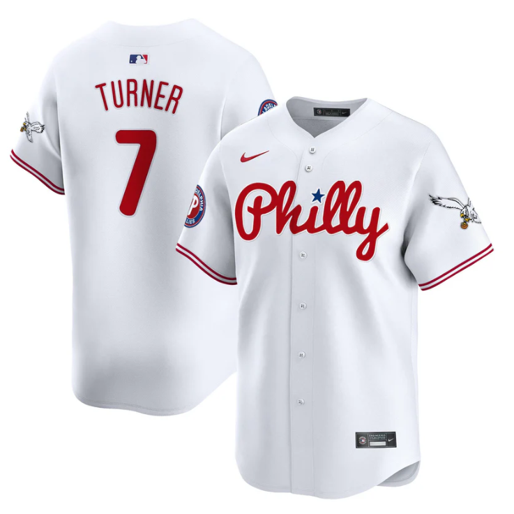 Trea Turner Jersey #7 Phillies and Eagles Vapor Premier Limited Stitched White