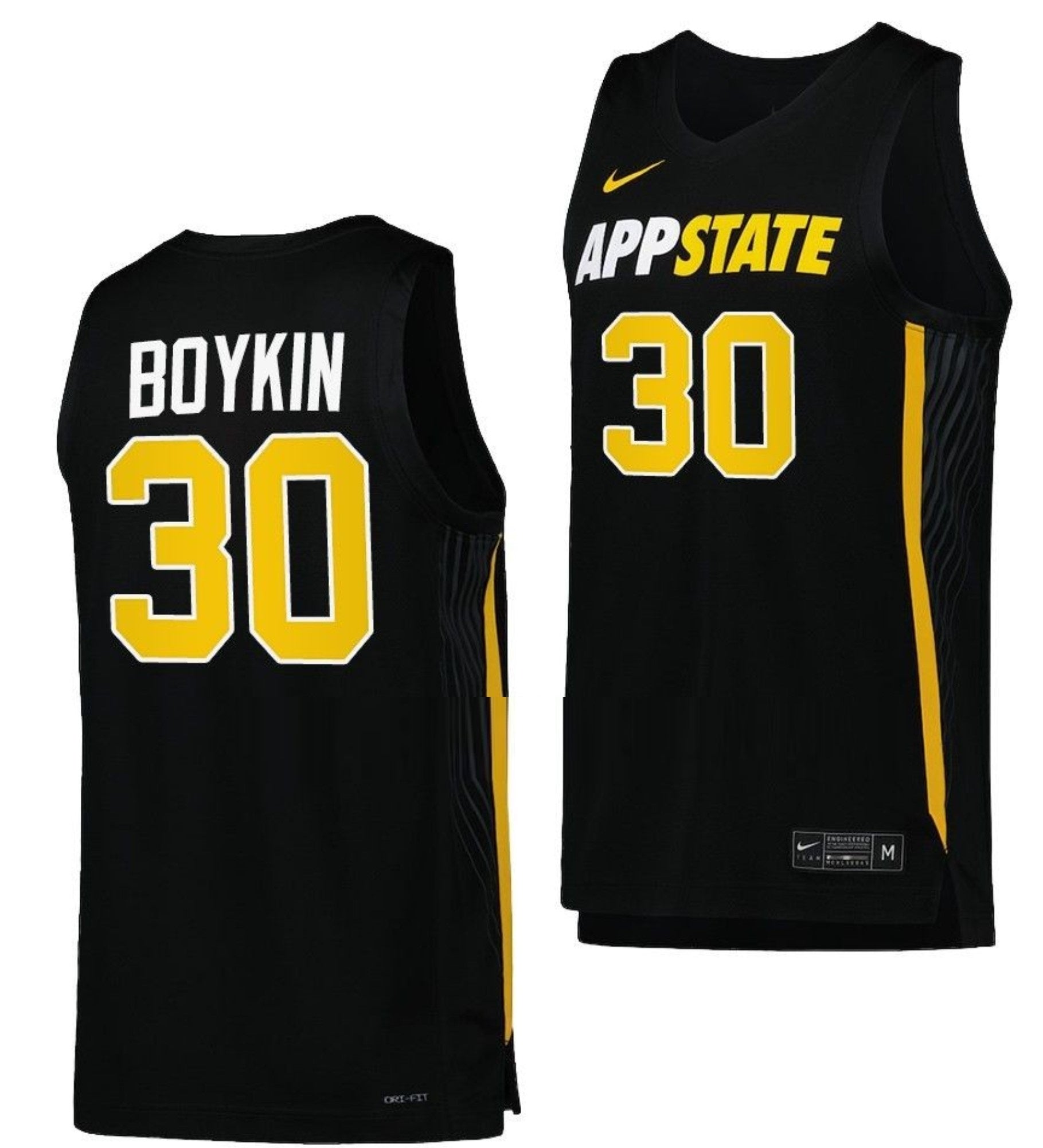 Tyree Boykin Jersey Appalachian State Mountaineers College Basketball Black #30