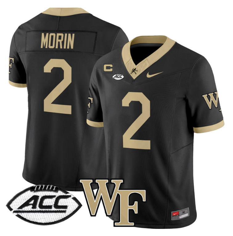 Taylor Morin Jersey #2 Wake Forest Demon Deacons 2024 Stitched Black