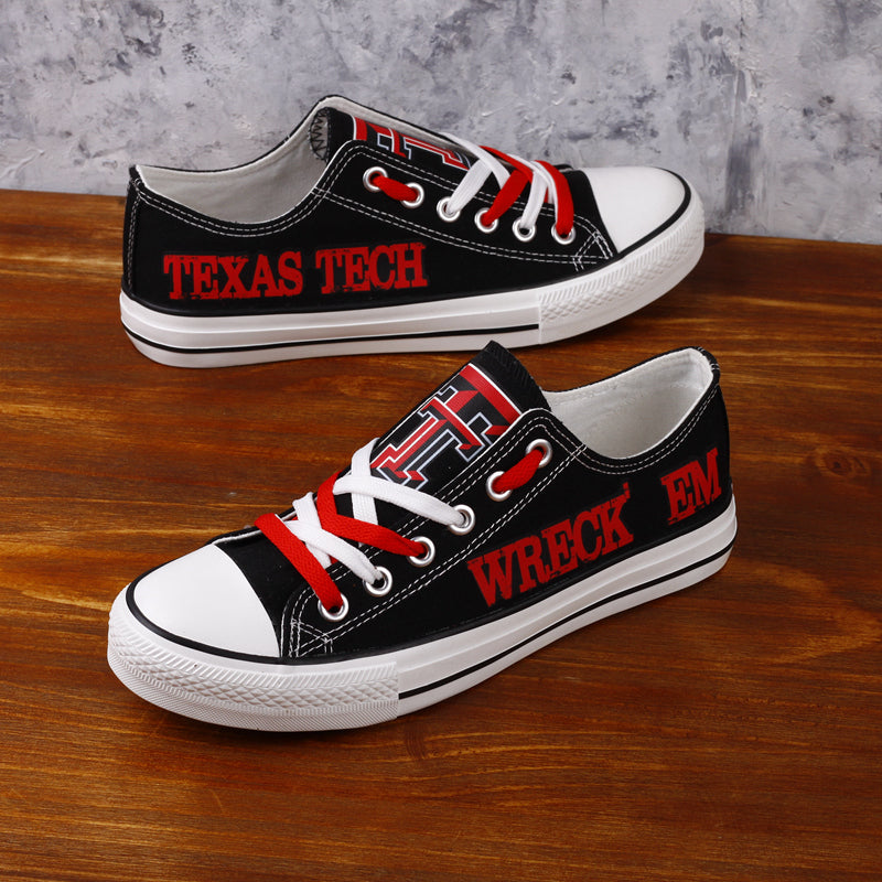 Texas Tech Red Raiders Limited Print NCAA College Students Low Top Canvas Shoes Sport Sneakers 1