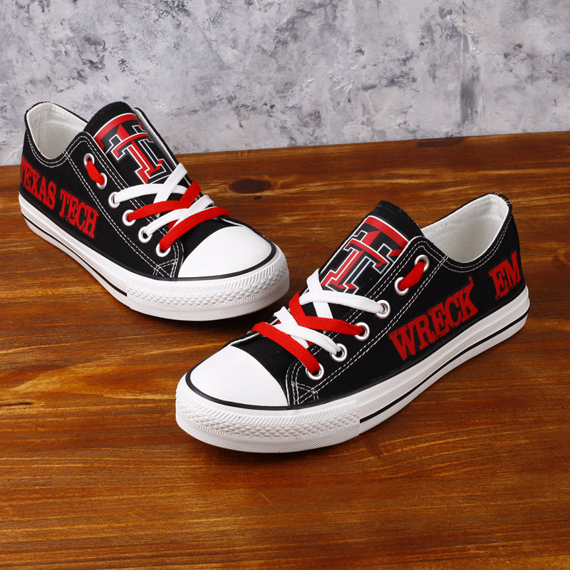 Texas Tech Red Raiders Limited Print NCAA College Students Low Top Canvas Shoes Sport Sneakers 1