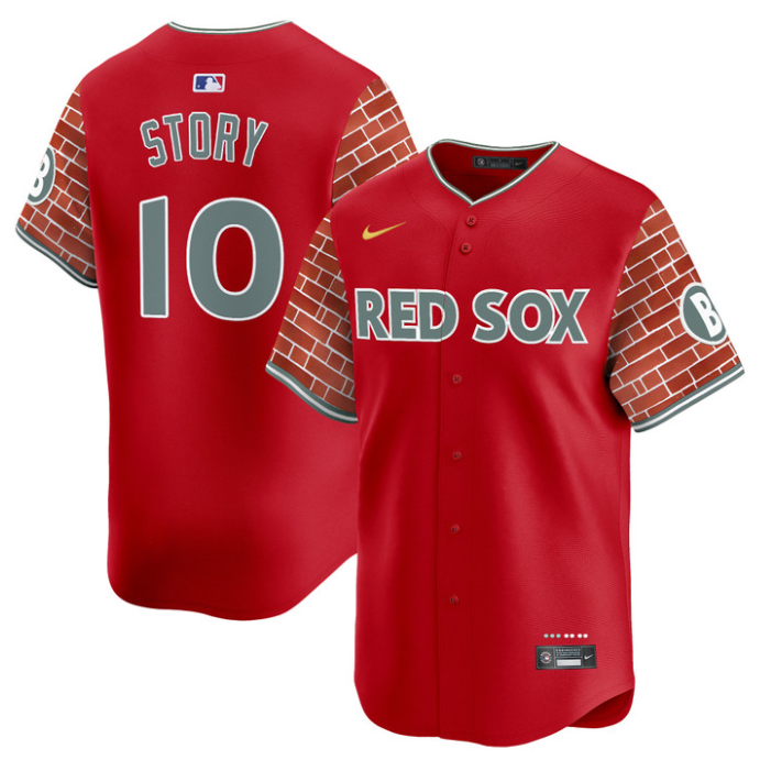Trevor Story Jersey #10 Boston Red Sox 2025 Fenway Red Brick Style Vapor Premier Stitched Red