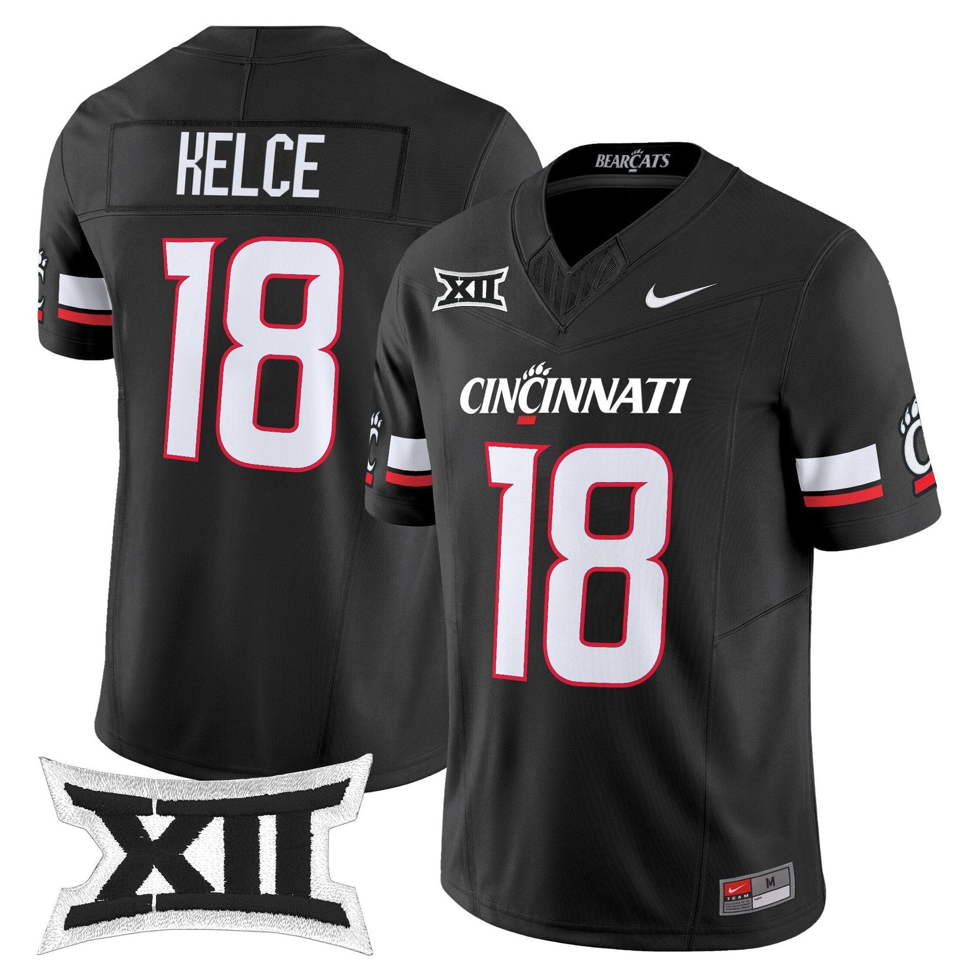 Travis Kelce Jersey #18 Cincinnati Bearcats 2025 Vapor Limited Stitched Black