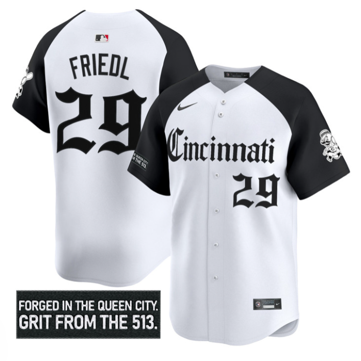 TJ Friedl Jersey #29 Cincinnati Reds Gothic Queen City Edition Stitched Alternate