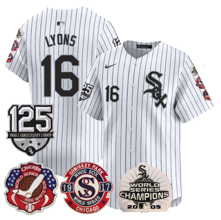 Ted Lyons Jersey #16 Chicago White Sox 125th Anniversary World Series Champions White