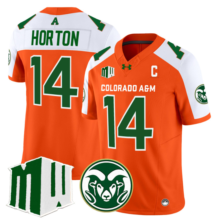 Tory Horton Jersey #14 Colorado State Rams 2024 Stitched Orange Alternate