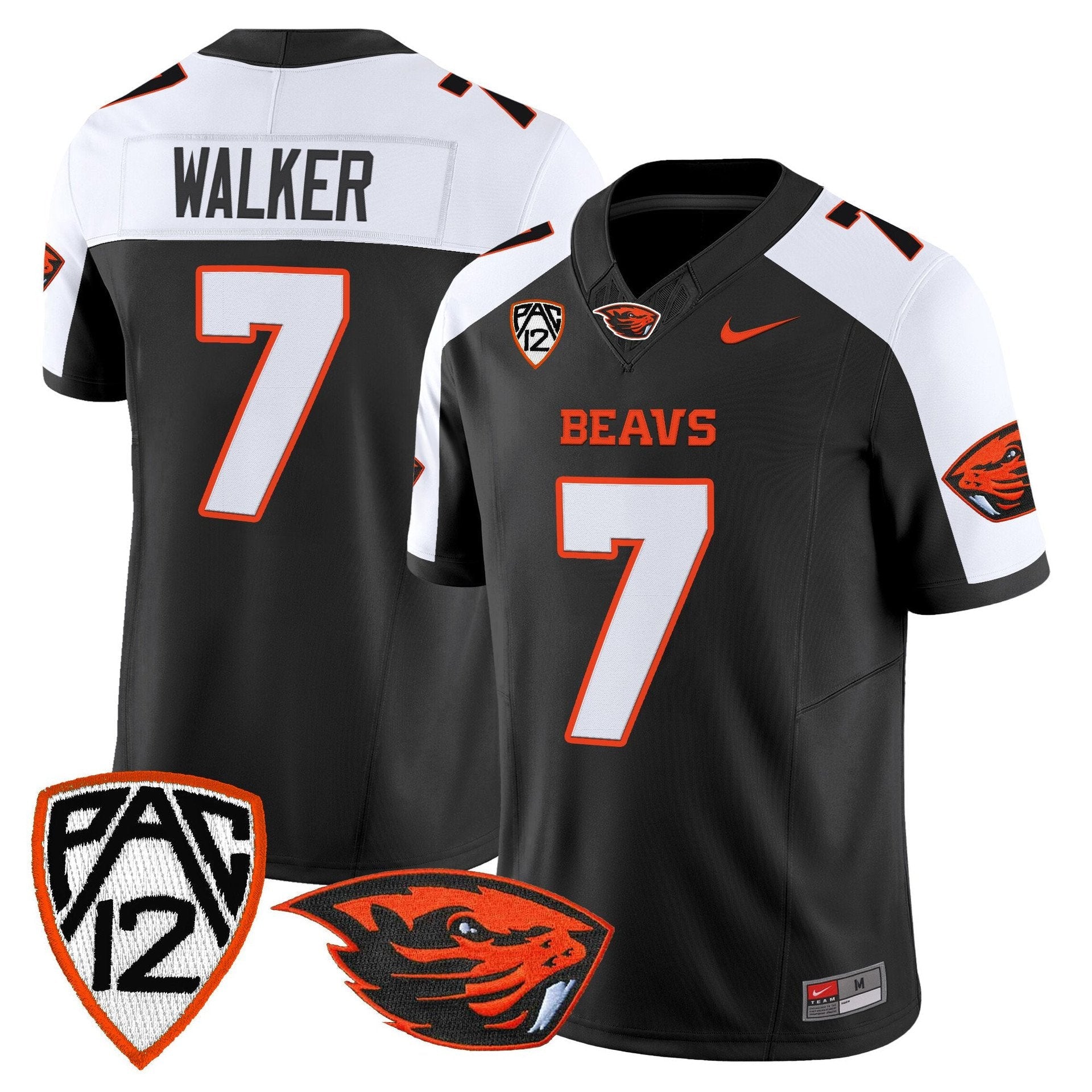 Trent Walker Jersey #7 Oregon State Beavers 2025 Limited Stitched Black Alter