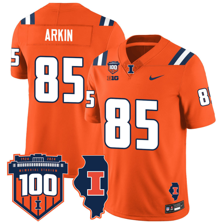 Tanner Arkin Jersey #85 Illinois Fighting Vapor Limited College Football Stitched Orange