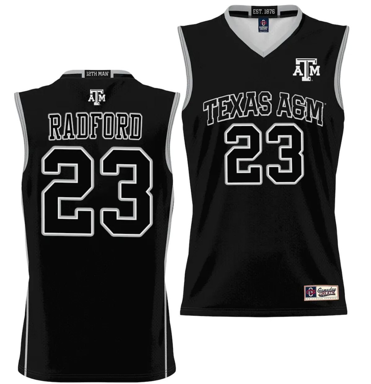 Tyrece Radford Jersey #23 Texas Aggies NIL College Basketball Jersey Lightweight White
