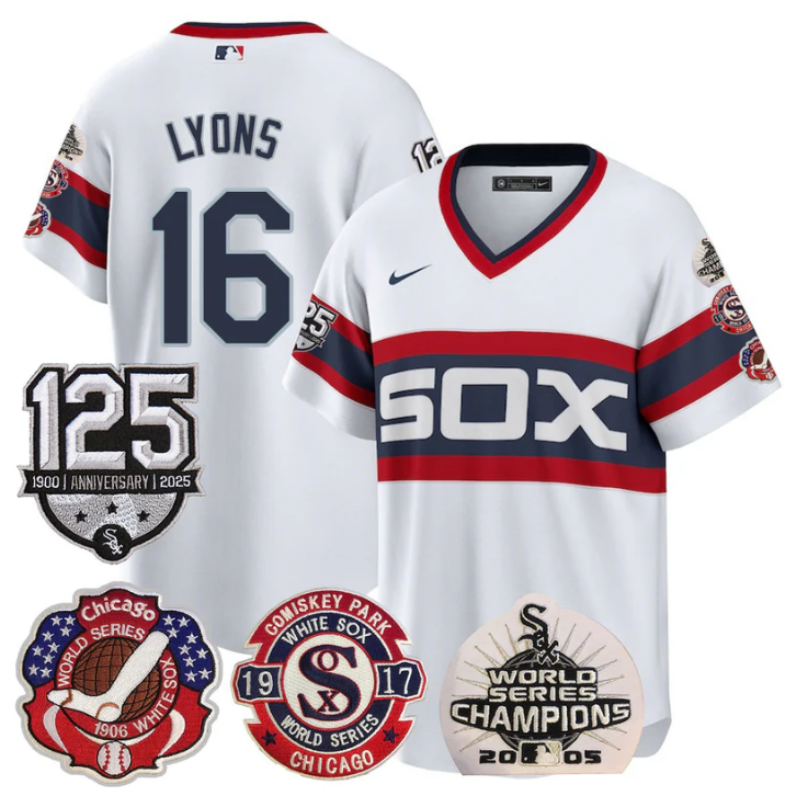 Ted Lyons Jersey #16 Chicago White Sox 125th Anniversary World Series Champions White 1983