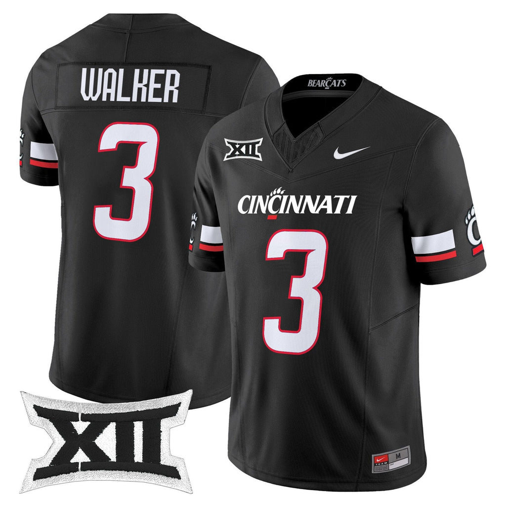 Tawee Walker Jersey #3 Cincinnati Bearcats 2025 Vapor Limited Stitched Black