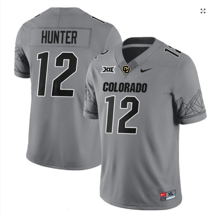 Travis Hunter Jersey #12 Colorado Buffaloes College Football Gray Home