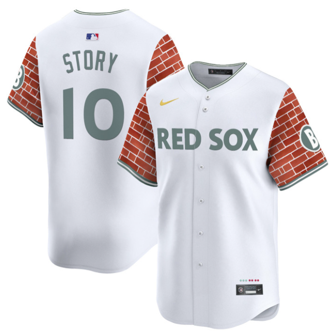 Trevor Story Jersey #10 Boston Red Sox 2025 Fenway Red Brick Style Vapor Premier Stitched White