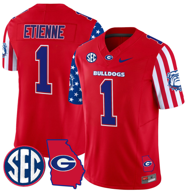 Trevor Etienne Jersey #1 Georgia Bulldogs American Style Vapor Limited Football Stitched Red