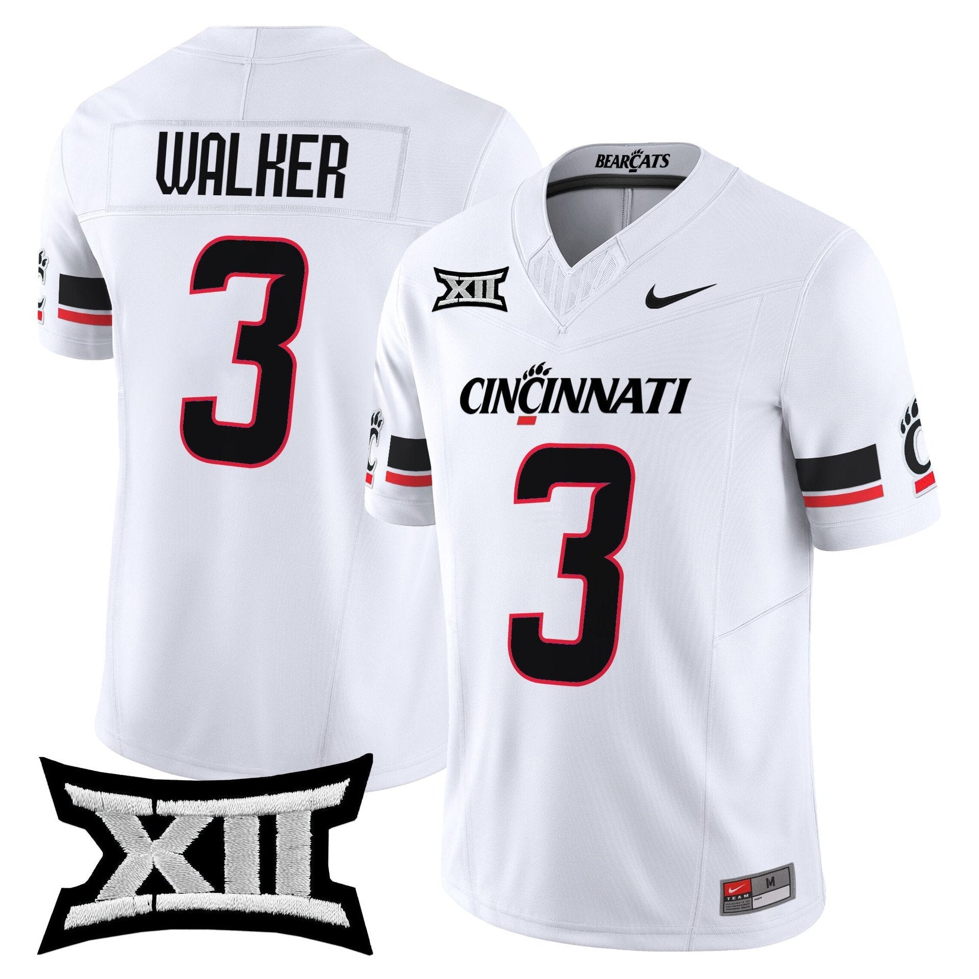 Tawee Walker Jersey #3 Cincinnati Bearcats 2025 Vapor Limited Stitched White