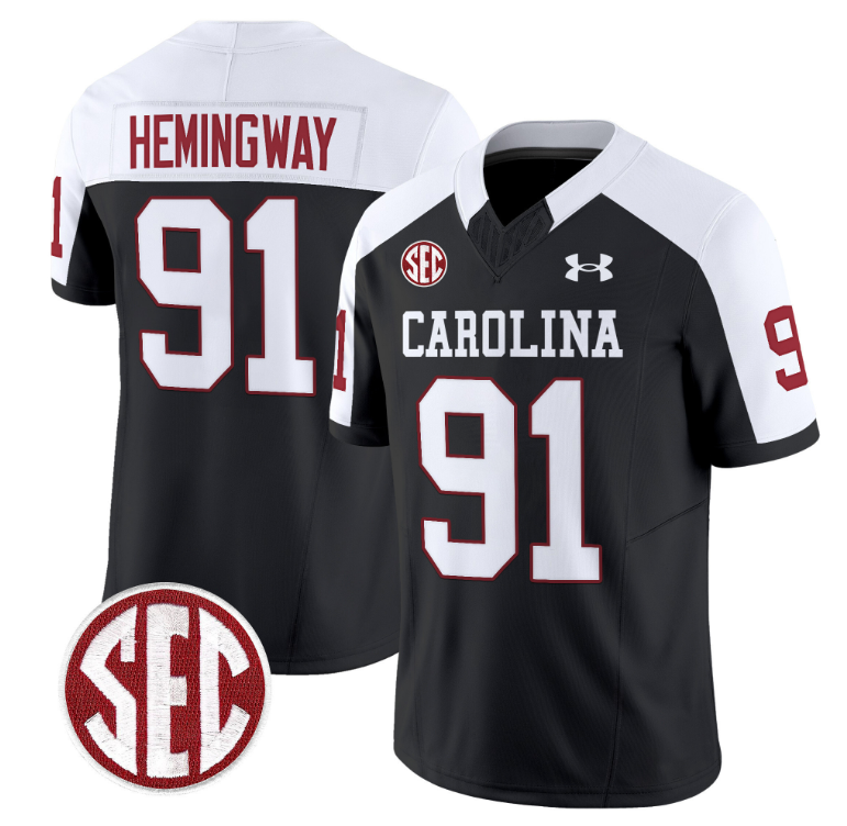 Tonka Hemingway Jersey #91 South Carolina Gamecocks Football 1980 Throwback Vapor Limited SEC Patch Black Alternate