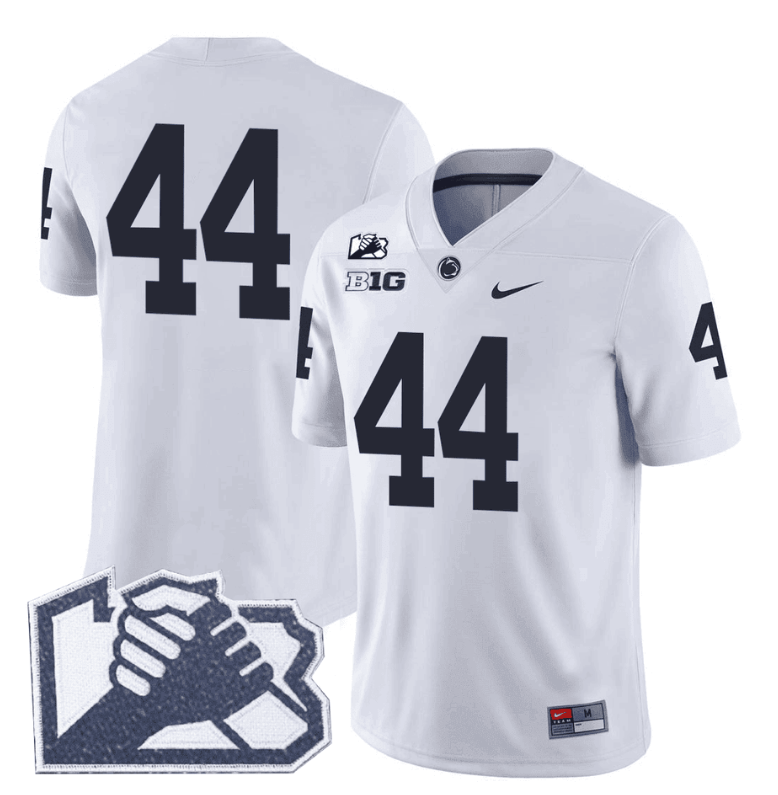 Tyler Warren Jersey #44 No Name Penn State Unity Patch Limited Stitched White