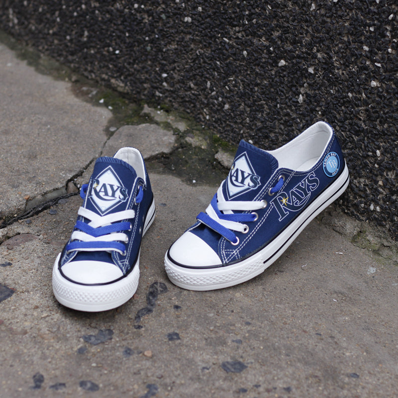 Tampa Bay Rays Limited Print MLB Baseball Fans Low Top Canvas Shoes Sport Sneakers T-DJ170L