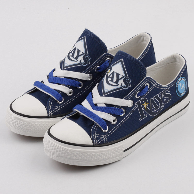 Tampa Bay Rays Limited Print MLB Baseball Fans Low Top Canvas Shoes Sport Sneakers T-DJ170L