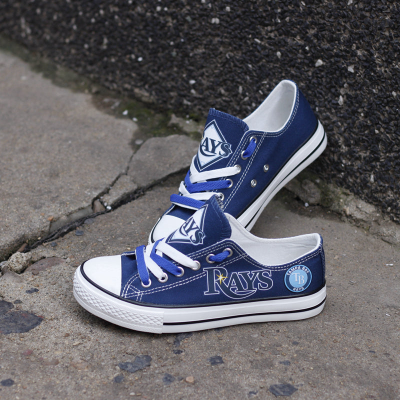 Tampa Bay Rays Limited Print MLB Baseball Fans Low Top Canvas Shoes Sport Sneakers T-DJ170L