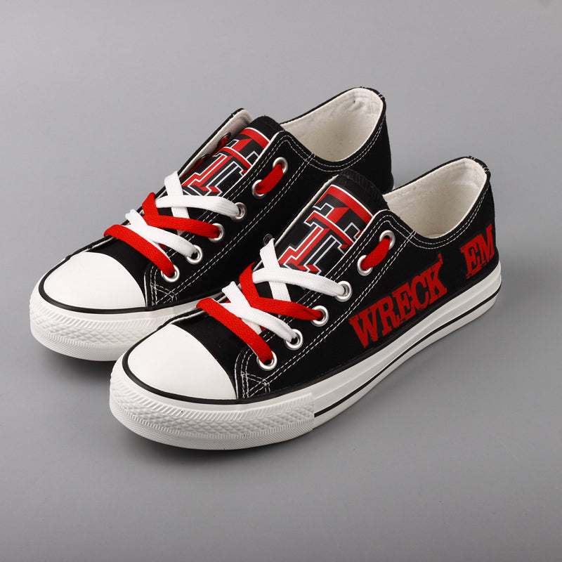 Texas Tech Red Raiders Limited Print NCAA College Students Low Top Canvas Shoes Sport Sneakers 1