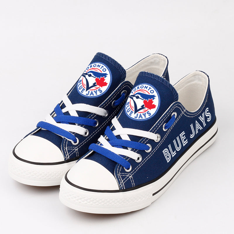 Toronto Blue Jays Limited Print MLB Baseball Fans Low Top Canvas Shoes Sport Sneakers T-DAC157L