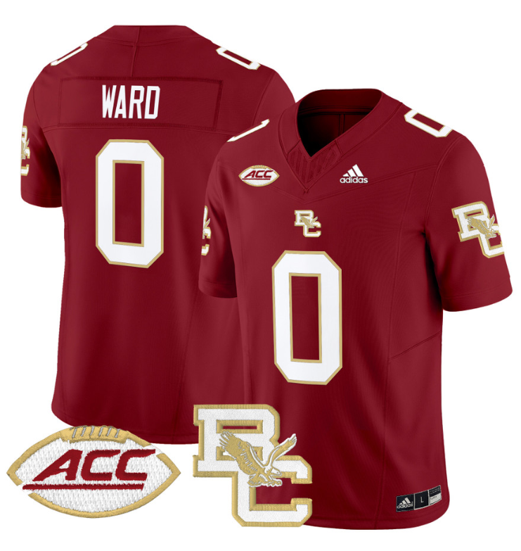 Treshaun Ward Jersey #0 Boston College Eagles 2024 Stitched Maroon