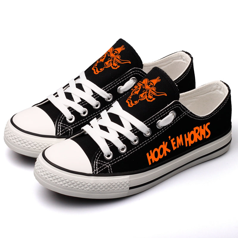 Texas Longhorns Limited Print NCAA College Students Low Top Canvas Shoes Sport Sneakers 1
