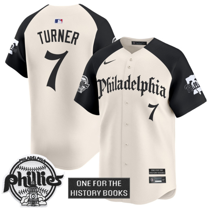 Trea Turner Jersey #7 Phillies Retro Newspaper Edition Vapor Premier Limited Stitched Alternate