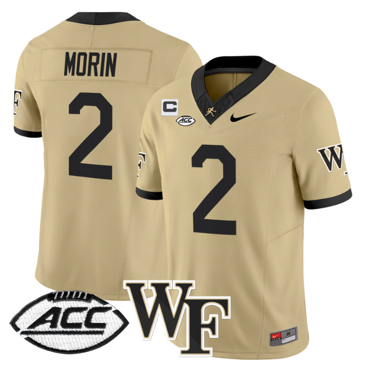 Taylor Morin Jersey #2 Wake Forest Demon Deacons 2024 Stitched Gold