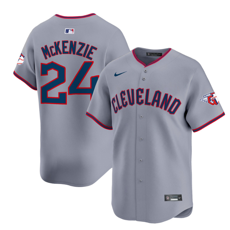 Triston McKenzie Jersey #24 Cleveland Guardians 2025 Vapor Premier Limited All Stitched Gray