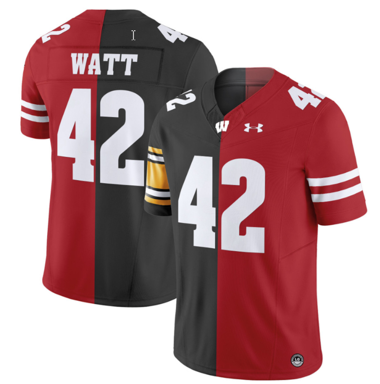 T.J. Watt Jersey #42 Wisconsin Badgers Split Vapor Limited Football Stitched