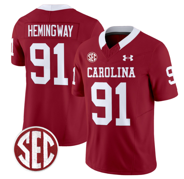 Tonka Hemingway Jersey #91 South Carolina Gamecocks Football 1980 Throwback Vapor Limited SEC Patch Garnet