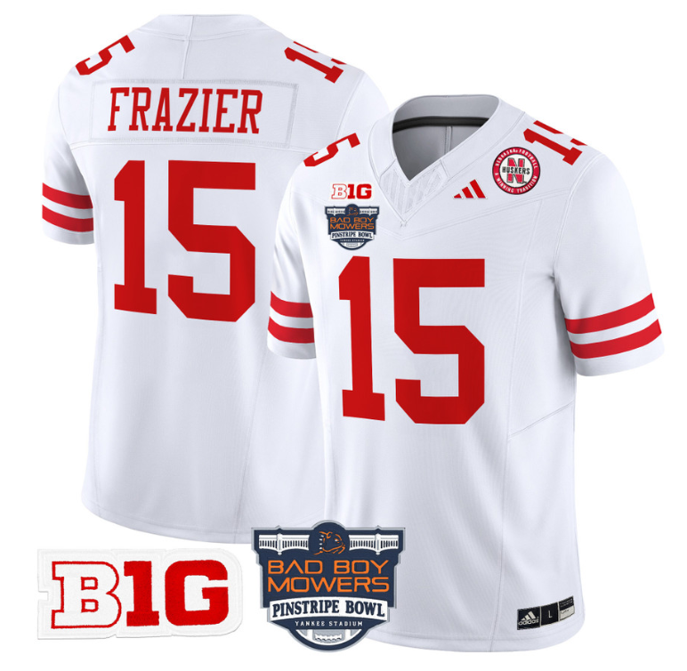 Tommie Frazier Jersey #15 Nebraska Cornhuskers 2025 Pinstripe Bowl White