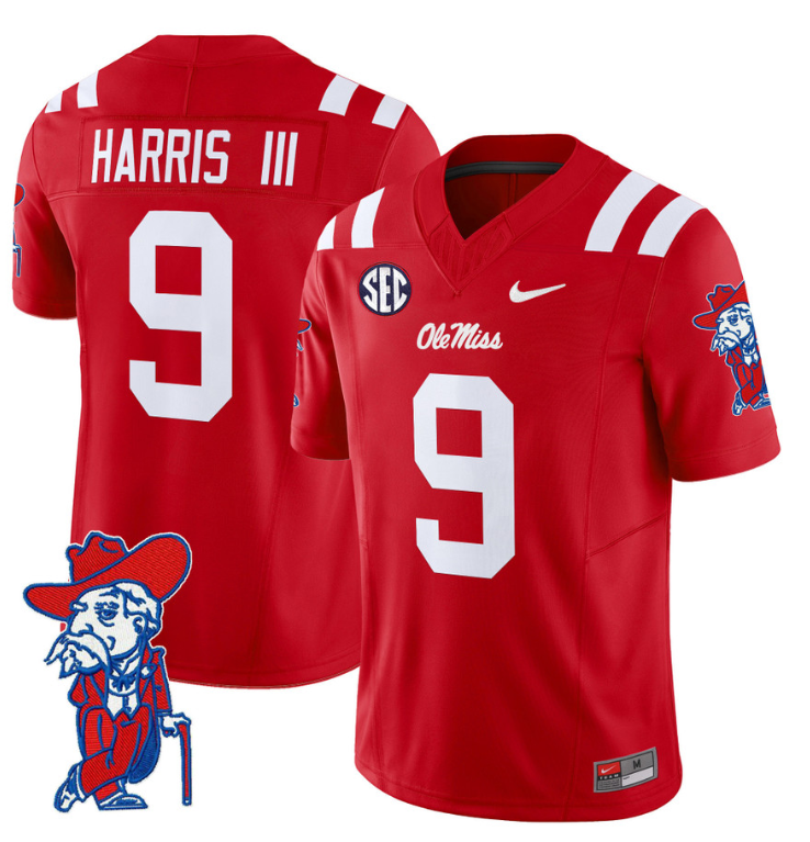 Tre Harris Jersey #9 Ole Miss Rebels Vapor Limited College Football Stitched White
