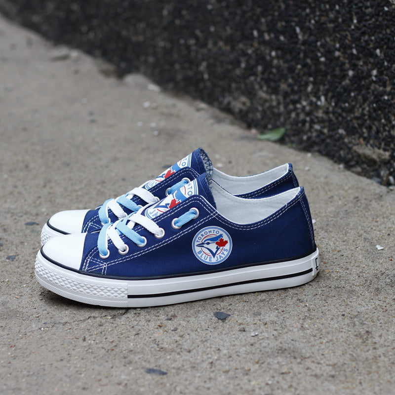 Toronto Blue Jays Limited Print MLB Baseball Fans Low Top Canvas Shoes Sport Sneakers T-DBS56L