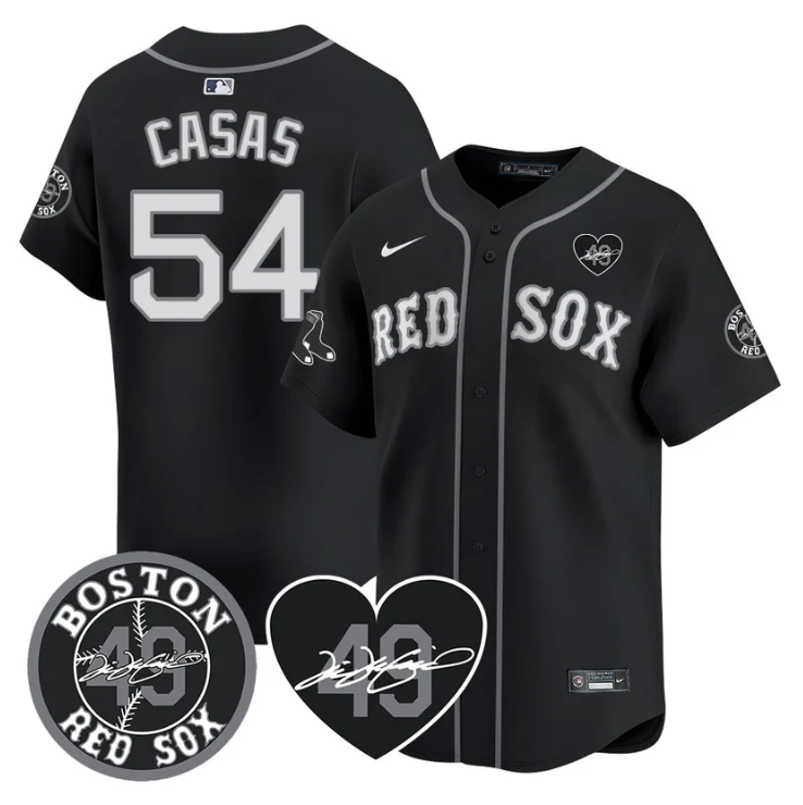 Triston Casas Jersey #54 Boston Red Sox Tim Wakefield Memorial Patch Stitched Black