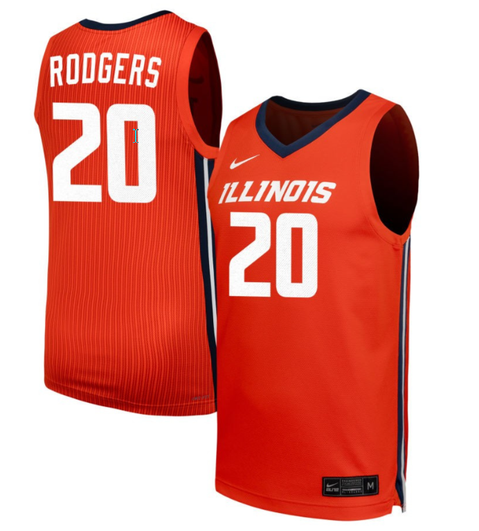 Will Riley Jersey #7 Illinois Fighting Illini NIL Basketball Orange