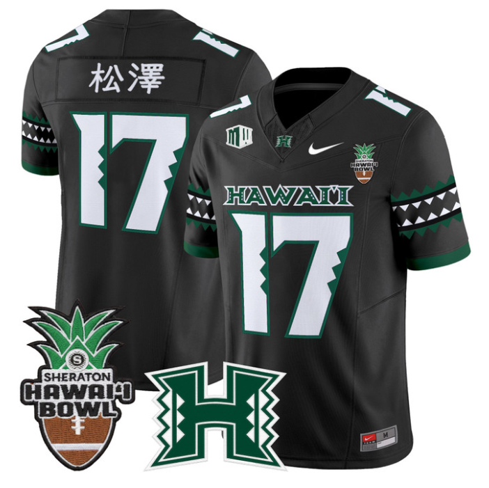 Tokyo Toe Jersey #17 Hawai'i Rainbow Warriors 2025 Hawai'i Bowl Stitched